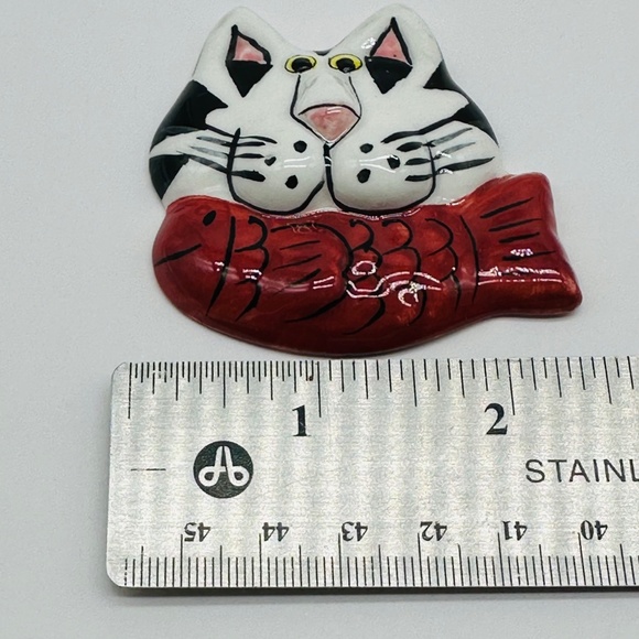 Catzilla Big On Cats Candace Reiter 4 Kitty Cat Magnets Vintage - Picture 16 of 16